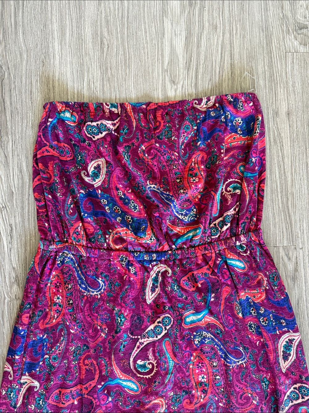 Lucky Brand Multi Color Maxi Strapless Dress Sz L - Picture 3 of 12